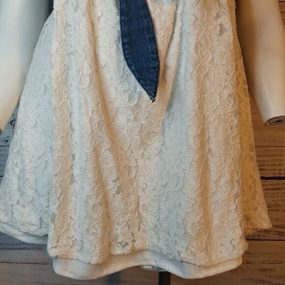 Blue White Sleeveless Girls sz Large Dress - Picture 4 of 8
